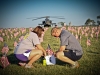 Michelle Leibold, wife of Spc. Jeff Leibold, an infantryman with Headquarters and Headquarters Company, 2nd Brigade Combat Team, 101st Airborne Division (Air Assault), pay their respects to a fallen comrade during the Run for the Fallen Aug. 11th. (U.S. Army photo by Sgt. Joe Padula, 2nd BCT PAO, 101st ABN.DIV)