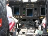 The cockpit of a Chinook helicopter