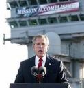 George W. Bush Jr and his Mission Accomplished sign