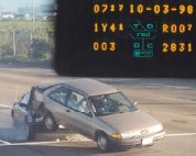 A rear end accident caused by panic stopping at an intersection where a red light camera was located.