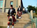 Two of the four bagpipe players