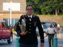 French Horn Player Specialist Rachel Smith with her instrument