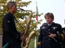 Flute & Picclo section leader SSG Gena Hassan is deep in thought as fellow band members warm up