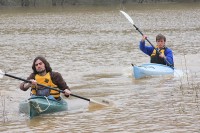 Kayaking in their backyard