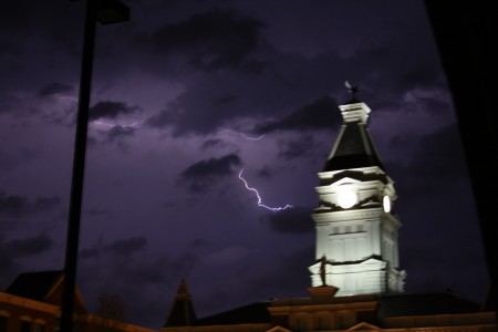 Storm rages around County court house