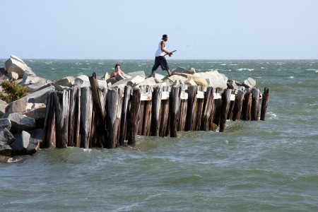 Island pier fortification fishing point