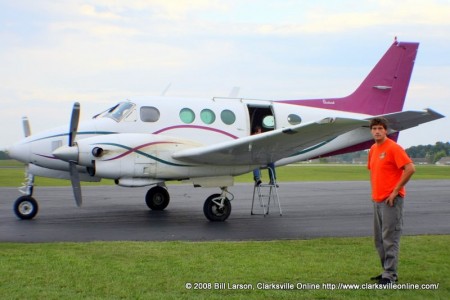 Chuck with the Adventure skydiving plane