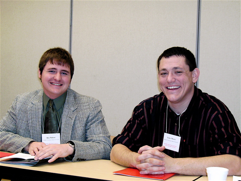 Ben Malone and Tyler Moore, presenters from Midlle Tenn. State University 