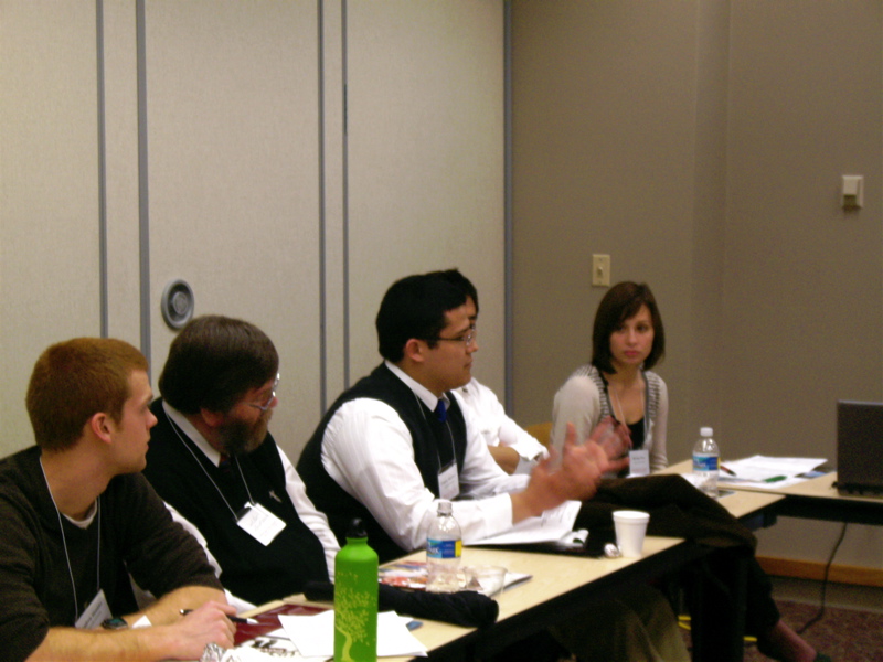 Gregory Bearringer, David Lipscomb University, responds to a question from a fellow Panel 13 presenter