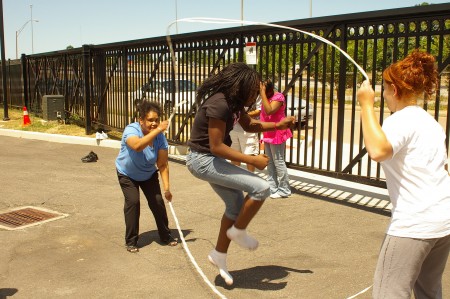 Marisa Morgan, age 11, demonstrates her skill at “Double Dutch” rope jumping. (Coriana Close, Plain Press)