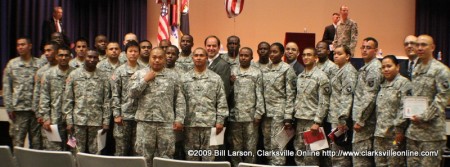 Newly sworn citizen soldiers pose with Congressman Zach Wamp