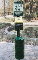 A doggie waste receptacle