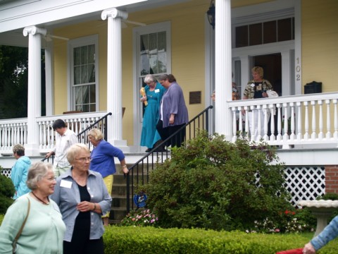 Historic Homes Tour participants leaving the Frech-Buck House at 102 Union Street.