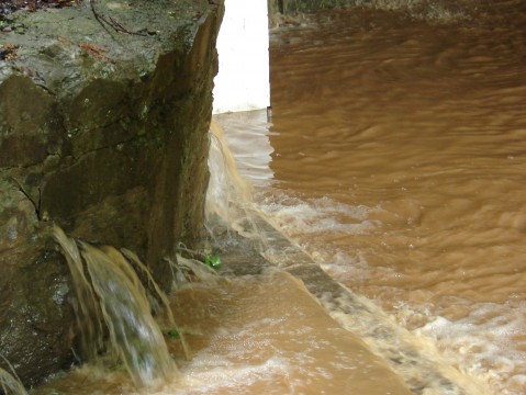 This is how caves are formed, water rushes out of cracks in the rocks