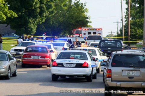 The scene on Summer Street shortly after the shooting