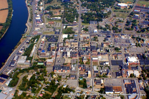 An aeriel view of Historic Downtown Clarksville Tennessee IMG_1151