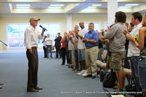 Conrad Ricketts, Executive Producer of Extreme Makeover Home Edition addresses the crowd