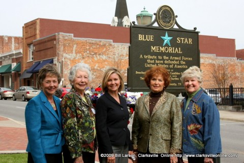 Sandra Watson, President Beachaven Garden Club; Edith Hudson, President Les Candides Garden Club; Congresswoman Marsha Blackburn; Annette Shrade, Chairwoman Blue Star Memorial Committee; Pat Arendt, President Clarksville Garden Club