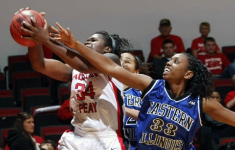 Senior Nicole Jamen grabbed a career-high 17 rebounds in Austin Peay's victory against Eastern Illinois, Saturday. (Austin Peay Sports Information)