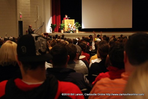 A packed house on hand  to hear Matthew Shepard's Mother Judy speak at Austin Peay State University