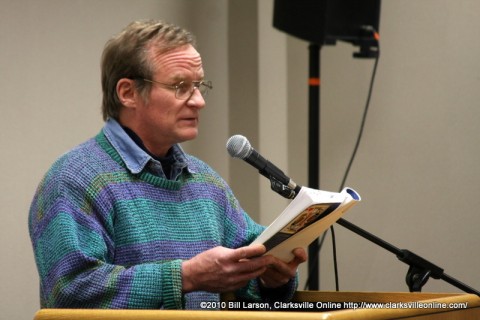 Squire Babcock reading from the King of Gaheena