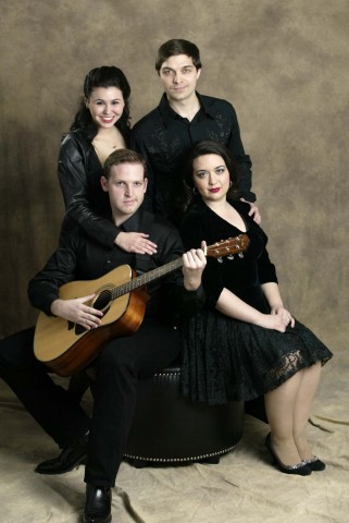 Pictured, clockwise from bottom left: Brian Veith, Mindy Wedner, Nathan Freeman, Melissa Dowty the cast of The Ring of Fire Musical. (Photo courtesy of Greg Williamson / The Leaf-Chronicle)