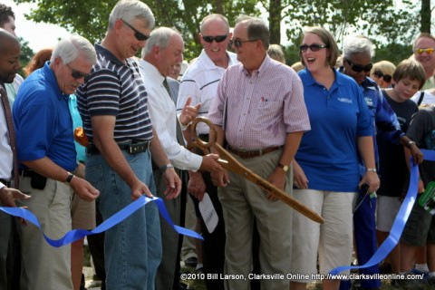 With the cutting of the Ribbon, the North Riverwalk Extension is officially opened With the cutting of the Ribbon, the North Riverwalk Extension is officially opened