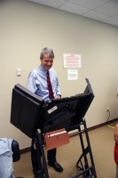 Roy Herron votes early Friday at the Weakley County Election Commission. Herron is running for Congress to represent Tennessee’s 8th District.