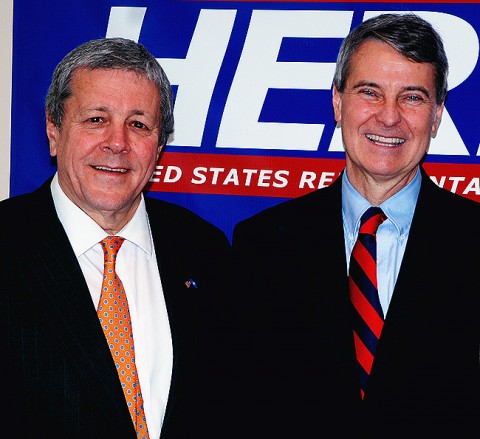 Congressman John Tanner (left), a founding member of the fiscally conservative Blue Dog Coalition, with congressional candidate Roy Herron. Tanner says Herron received the endorsement of the Blue Dogs for his willingness to stand up to leadership of both political parties in the interest of true fiscal responsibility.