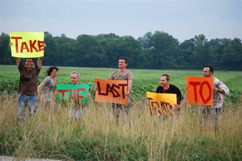 (Left-Right at Riverstone Farm) - The Grascals- Jamie Johnson, Kristin Scott Benson, Terry Smith, Terry Eldredge, Danny Roberts and Jeremy Abshire (Credit: Martha Moore)