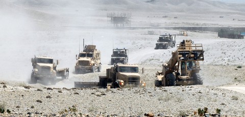 Afghan National Army soldiers from the 201st Flood Corps roll outside the gate of Forward Operating Base Gamberi to recover resupply pallets during a resupply air drop mission, July 10th. The air drop was used to resupply the base as well as traing the ANA soldiers on how to coordinate and conduct an air drop. Afghan National Army soldiers from the 201st Flood Corps roll outside the gate of Forward Operating Base Gamberi to recover resupply pallets during a resupply air drop mission, July 10th. The air drop was used to resupply the base as well as traing the ANA soldiers on how to coordinate and conduct an air drop.