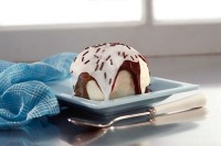 BREYERS SNOWBALL - Renowned pastry chef Gale Gand has partnered with Breyers(R) to search America for the best ice cream sundae and to create her very own recipes, including the Snow Ball Sundae. (Breyers)