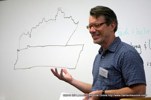 Author Fenton Johnson giving a presentation on Saturday at the 2010 Clarksville Writer's Conference