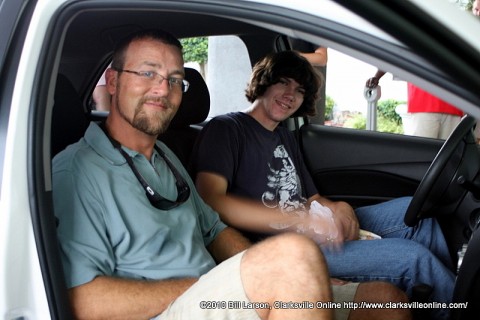 Joe Heitz with John Sims-Jones, the former Montgomery Central who won a 2010 Toyota Yaris Sedan at the 2010 Joe Heitz Pass and Go