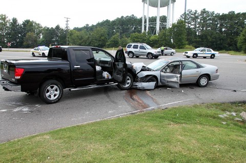 A three vehicle collision on the 76 Connector.