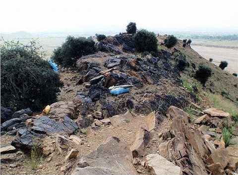 Location of the rocket firing point west of Forward Operating Base Salerno. The rocket in the center of the photo was not fired in the August 14th attack that killed three children from the village of Dam Abad, wounding their mother. The rocket is still resting on sandbag aimed in the direction of FOB Salerno. The children’s deaths come just three days after the beginning of Afghanistan’s most religious time of year, the month of Ramadan. Ramadan is an Islamic celebration held in honor of the month in which “Allah” or “God” revealed the Holy Quran to the Prophet Mohammed. (U.S. Army courtesy photo)