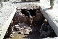 The 2nd Brigade, 201st Corps Afghan National Army Engineers and an interpreter continue repairs on the Dab Bridge August 8th in eastern Afghanistan’s Kunar province. The bridge was damaged during a flood and limited military and civilian transportation. (Photo by U.S. Army Staff Sgt. Thomas White, Task Force Bastogne)