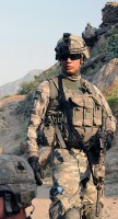 U.S. Army Pvt. David M. Hernandez of Phoenix, Ariz., a rifleman with 4th Platoon, Company D, 1st Battalion, 327th Infantry Regiment, Task Force Bulldog. (Photo by U.S. Army Staff Sgt. Gary A. Witte, 300th Mobile Public Affairs Detachment)