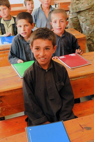 Kur Petab boys middle school students. (Photo by U.S. Air Force Tech. Sgt. Sean M. White, Panjshir Provincial Reconstruction Team)