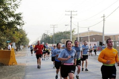 More than 600 people ran or walked in Bagram Airfield’s Women’s Equality Day five-kilometer run Aug. 26th. (Photo by U.S. Army Pfc. Roy Mercon, Task Force Wolverine Public Affairs)