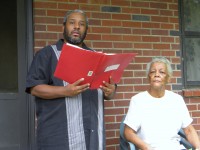 Tennessee Urban Resource Center Director Terry McMoore and Mrs. Rosella Griffin a long term resident of Lincoln Homes.