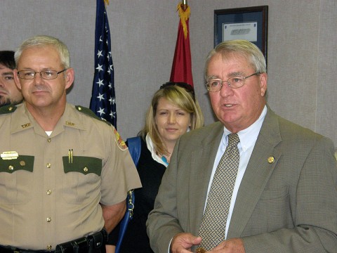 Commissioner Dave Mitchell and Tracy Trott.