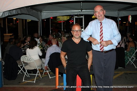 Tom Thayer (left) and John McDonald (right) at the Roxy Gala on Franklin Street, Saturday evening