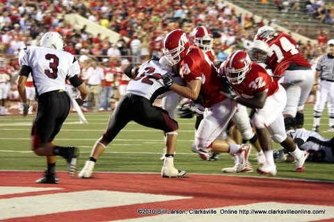Darryl Miller scoring  during the APSU vs Cumberland Game on Thursday evening