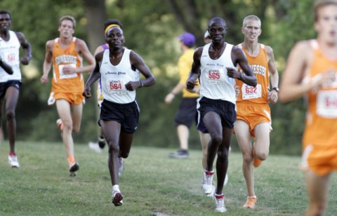 Junior Enock Langat (right) received second-team All-OVC honors at the OVC Men's Cross Country Championships, Saturday. (Courtesy: Keith Dorris/Dorris Photography)