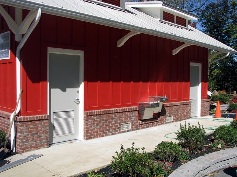 Clarksville Greenway bath house.