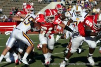 Running back Ryan White moving the ball upfield against a stiff Tennessee Tech Defense