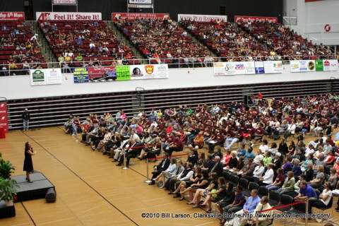 Erin Gruwell tells the crowd the story of the Freedom Writers