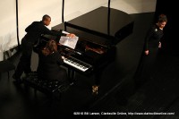 Joy Schreier playing the piano during the performance