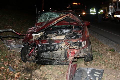 Overnight Crash Sends Two to Vanderbilt. (Photo Courtesy of Deputy James Derico (MCSO))